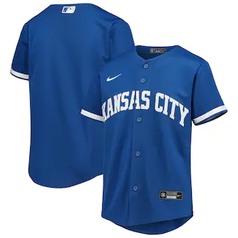 youth nike royal kansas city royals alternate replica team 